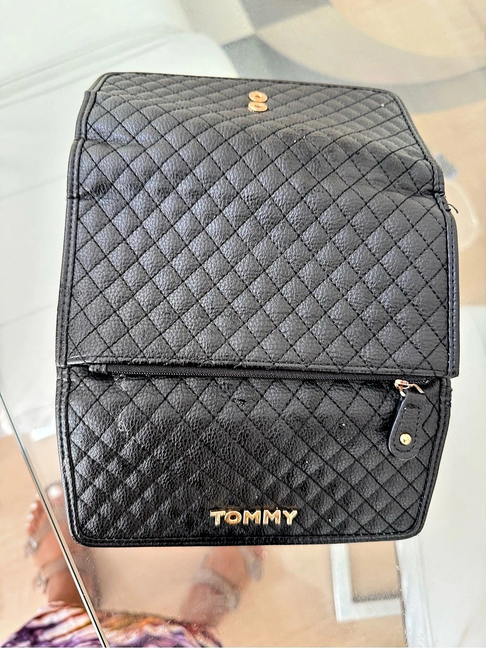 Tommy Hilfiger Quilted Continental Wallet in Black